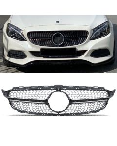 Grill Gravity Performance Mercedes C-Klass W205 14-18 Med Kamerahål Diamond Style