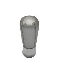 Växelspaksknopp Nardi Drop Läder Silver mot vit bakgrund