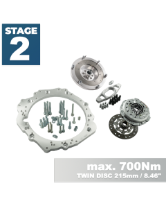 Kopplingskit PMC Motorsport Stage 2 Toyota JZ Manuell 6-växlad BMW M57n GS6-53DZ HGU HGK 215mm 8.46" Dubbellamell
