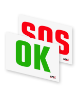 Skylt OK / SOS A3