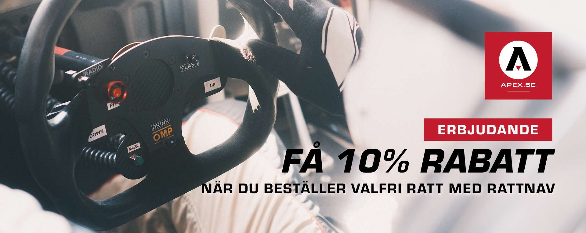 Erbjudande: 10% rabatt när du köper ratt och rattnav tillsammans!