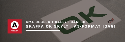 Inför rallysäsongen: skaffa OK-skylt i A3 format idag!